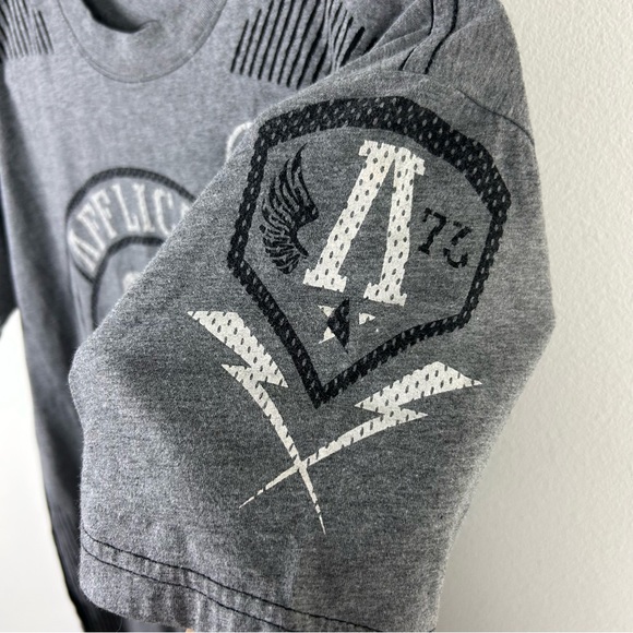 Affliction Men's T-shirt short sleeve performance gray crewneck size: L - Picture 5 of 8